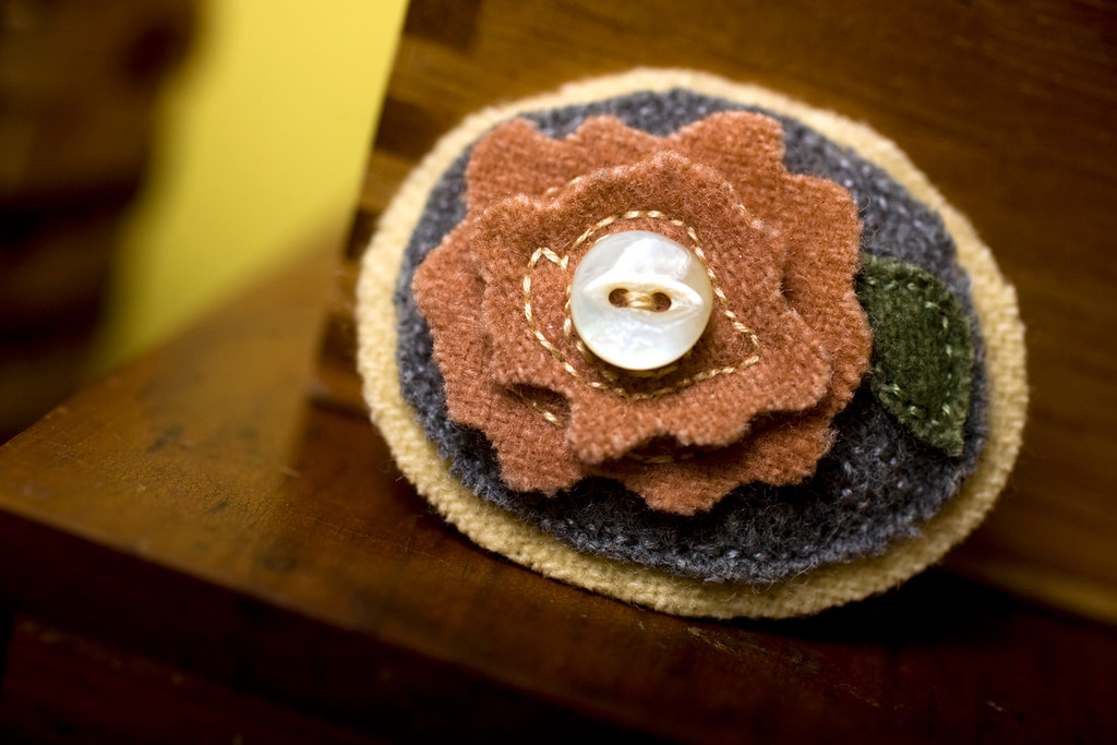 Katherine's Garden Camellia Brooch made from handdyed w… Flickr