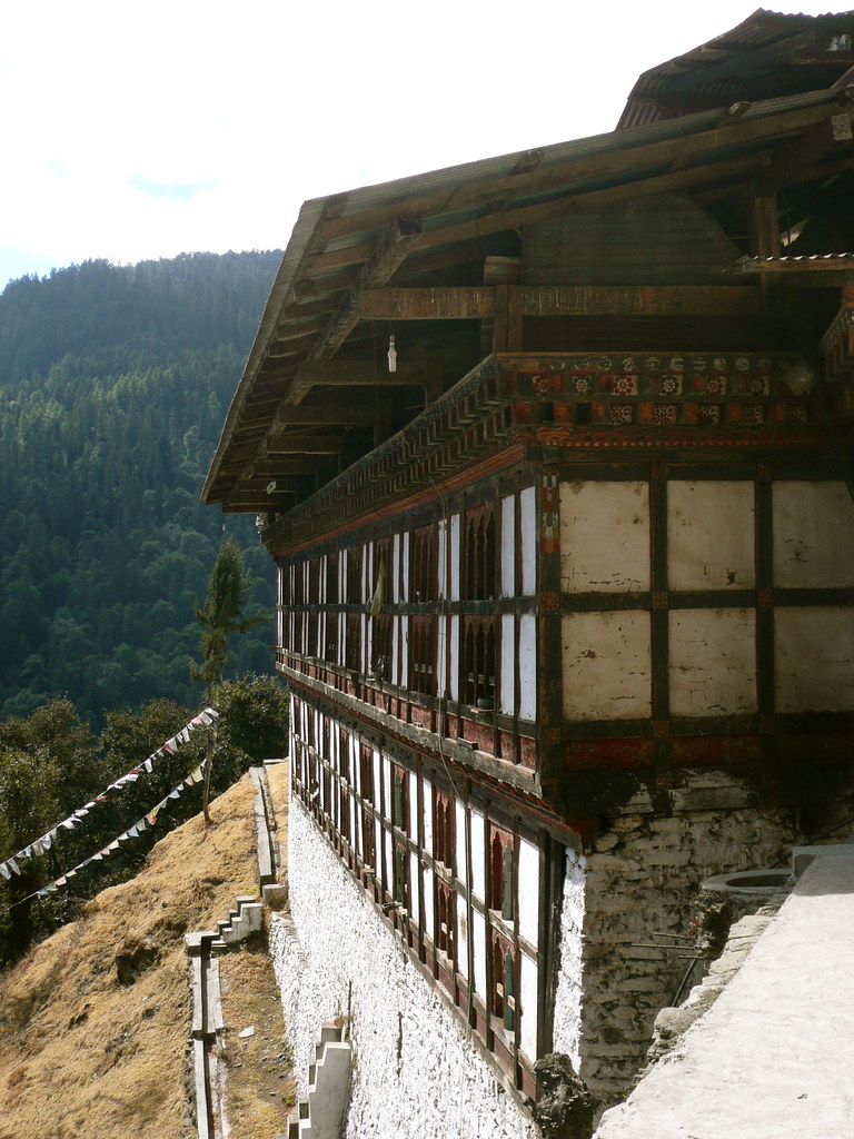 Monks' Living Quarters, Cheri Monastery Girl in the Rain Flickr