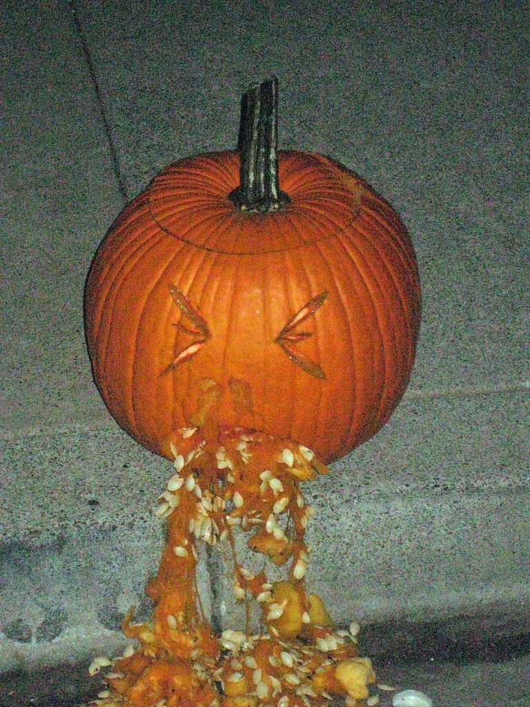 Puking Pumpkin My son Marc made this for Halloween and as … Flickr