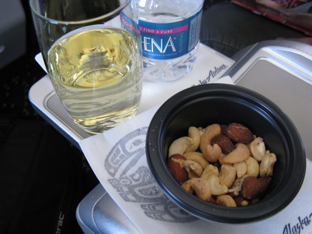 Alaska Airlines first class snacks Davey Gonzalez Flickr