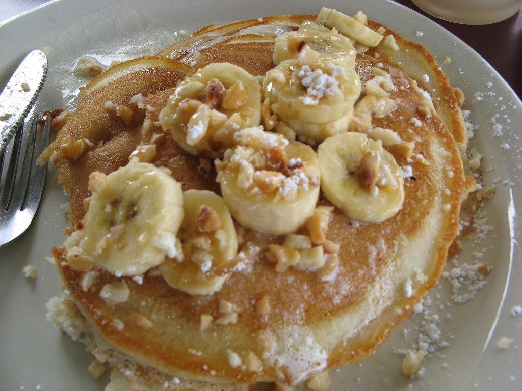 Macadamia Nut Pancakes with Bananas & Coconut Syrup at the… Flickr