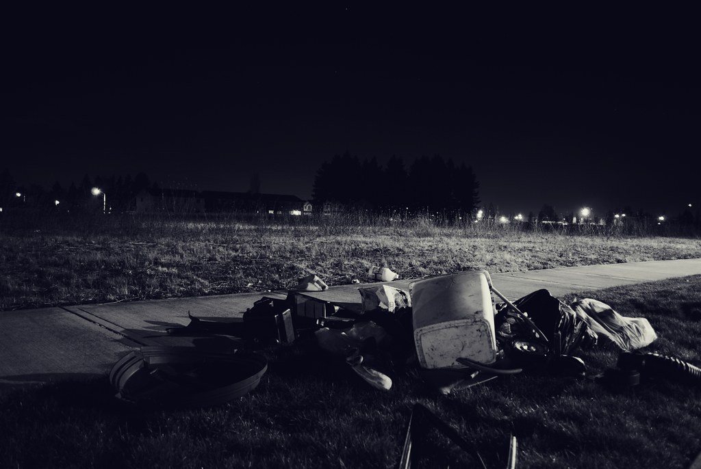 Late Night Trash Session. In this pile of trash was a shoe… Flickr