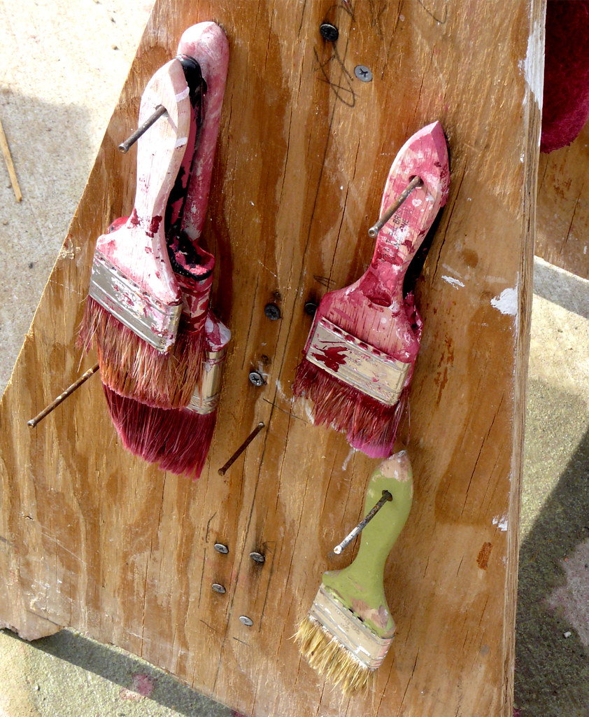 Paint Brushes Drying Seen at a Habitat for Humanity build … Flickr