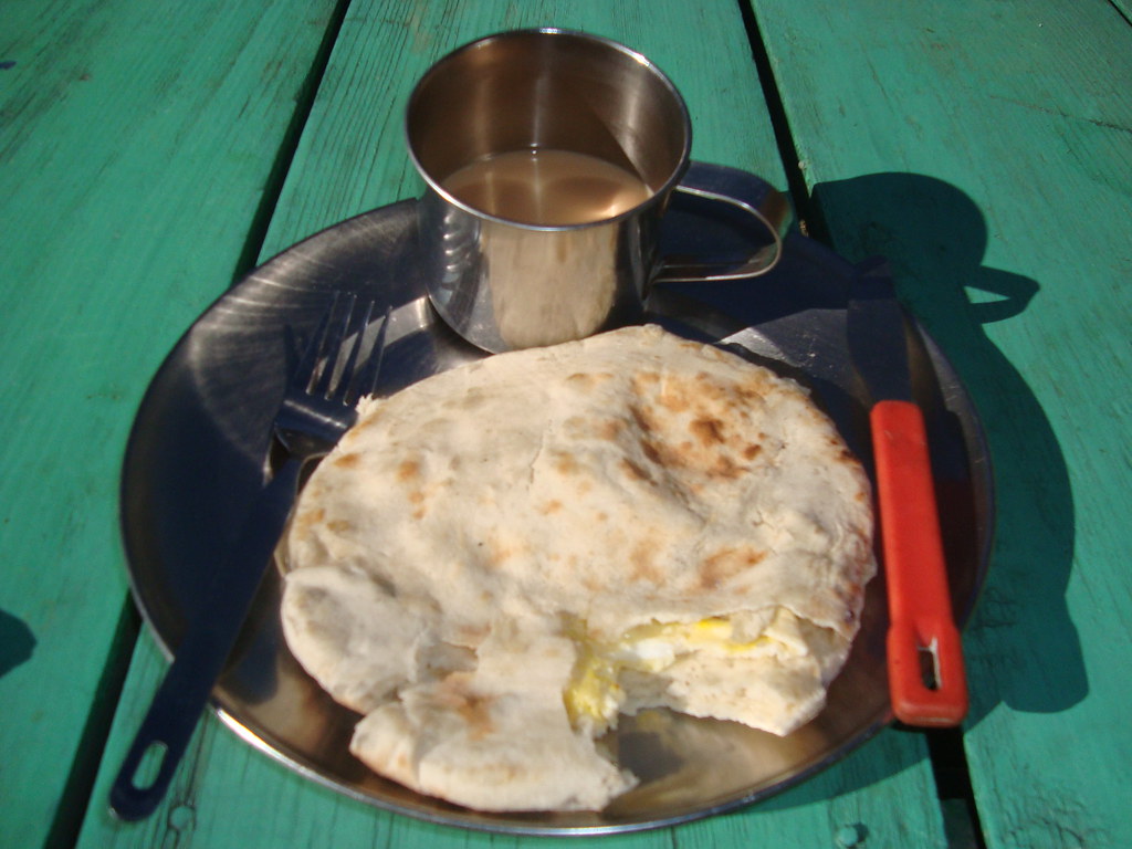 Langtang Breakfast Tibetan Bread with Omellete & Masala Te… Tasbir