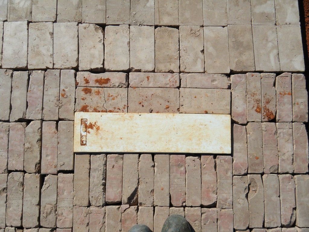 Pitching rubber installed in clay brick pitching mound Flickr