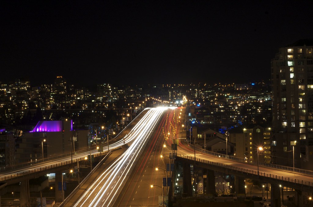 30 seconds of Granville St Bridge at 930 at night. Flickr
