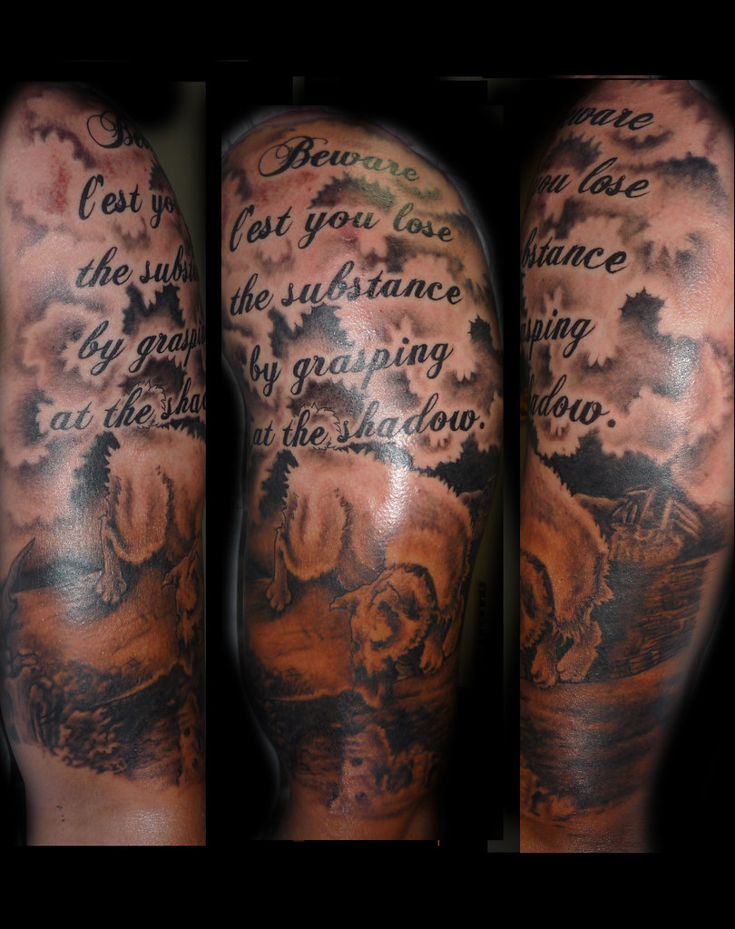 Half Sleeve Tattoo Dog Tattoo Writing Tattoo Aesop Fable T… | Flickr 1024_x_810_jpg