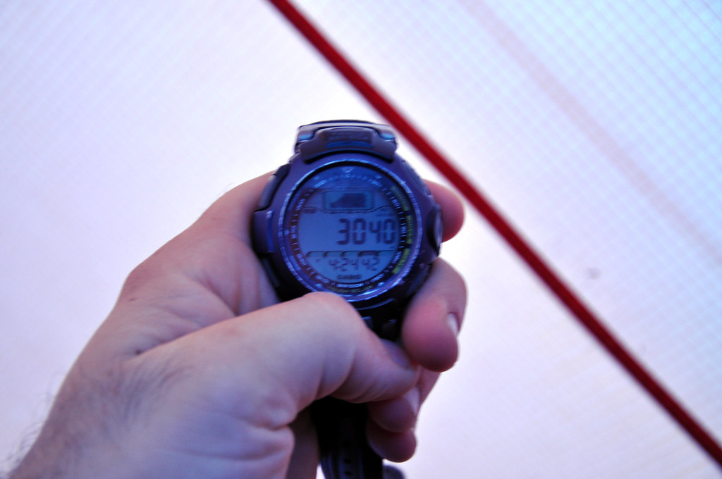 The wristwatch's altimeter indicates 3040 m over mean sea … Flickr