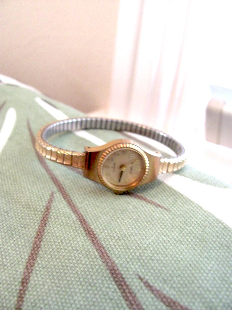 women's vintage Gold watch bracelet, Quartz, Helbros Flickr