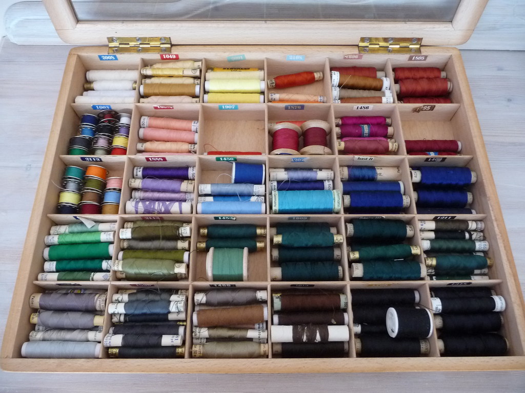 sewing thread I bought this old sewing thread box at a fle… Flickr