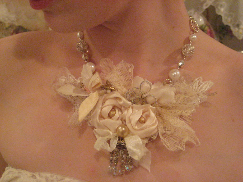 Ribbon Flower Necklace for Terry Necklace that I made for … Flickr