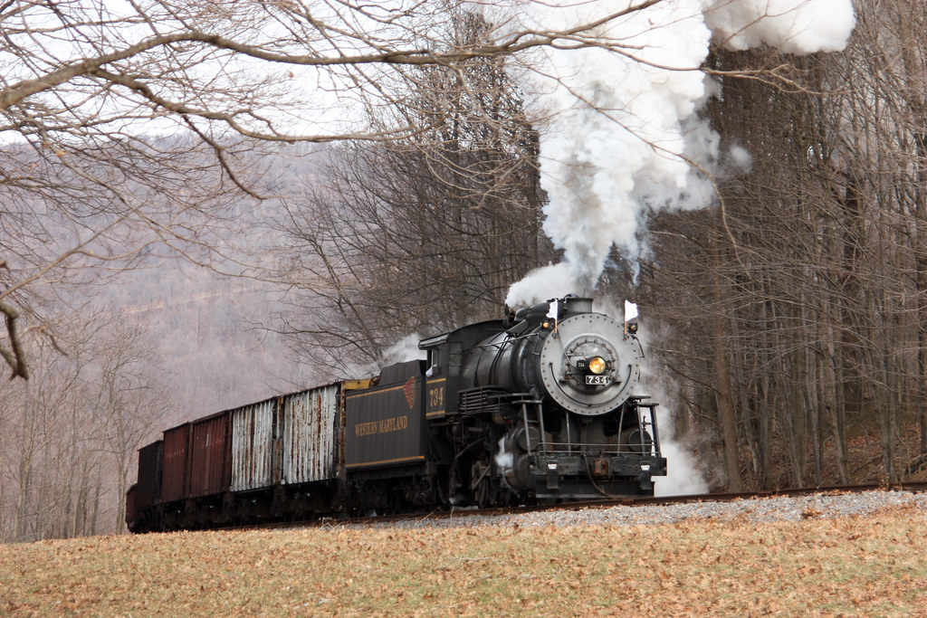 99541 Western Maryland 734 Pulling Freight Train Western … Flickr