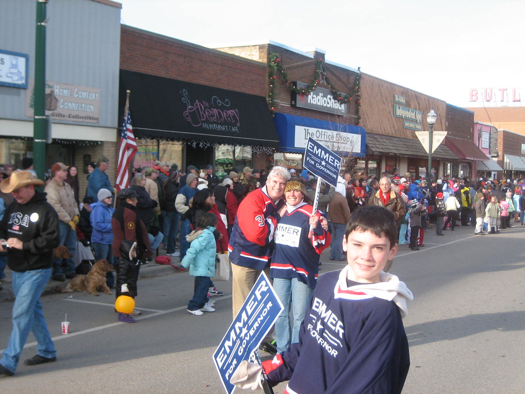 Tom and Jacquie Emmer in the Aitkin Fish House Parade Flickr