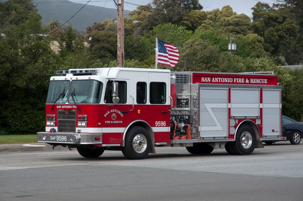 San Antonio Fire Truck Driving A San Antonio Volunteer