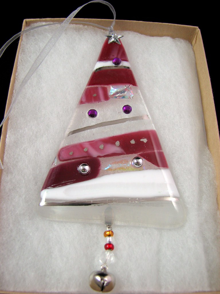 Fused Glass Christmas Ornament Handcrafted fused glass chr… Flickr