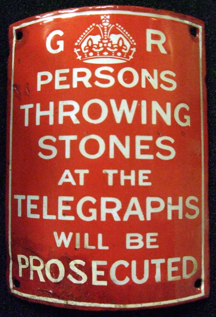 Don't Throw Stones Enamel Plate Image taken at the British… Flickr