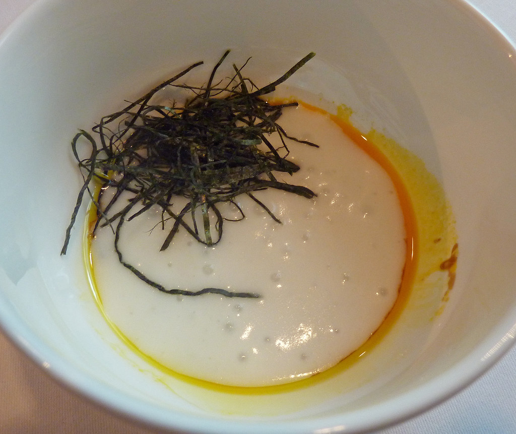 Liquid coconut risotto with palm oil, mint & nori Alex Ata… Flickr