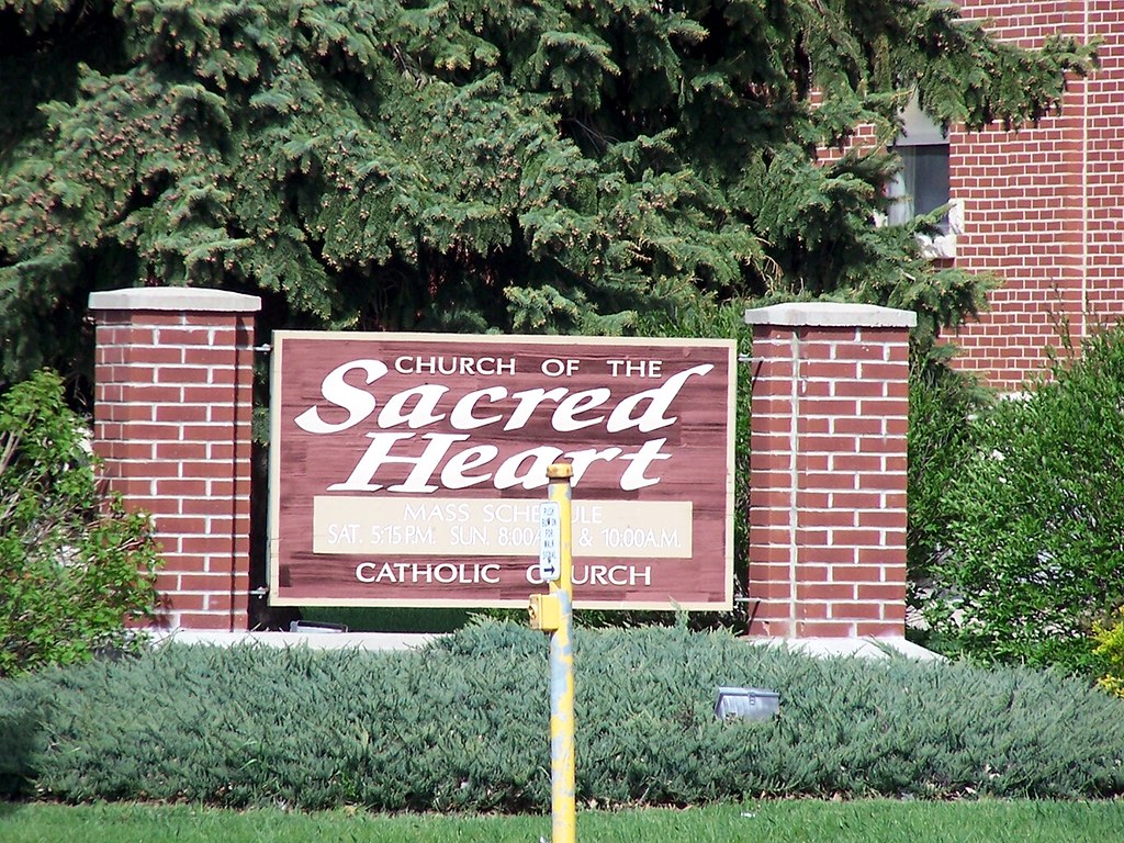 Church of the Sacred Heart Sign Waseca, Minnesota J. Stephen Conn Flickr