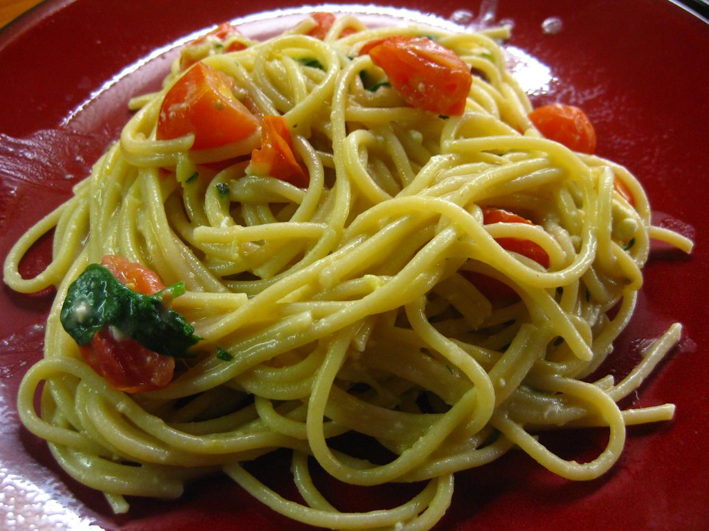 Pasta With homegrown basil! Fiona Moore Flickr