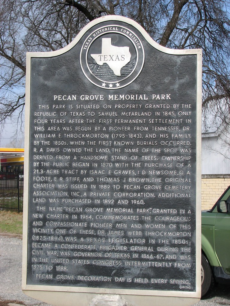 Pecan Grove Memorial Park Texas Historical Marker Flickr