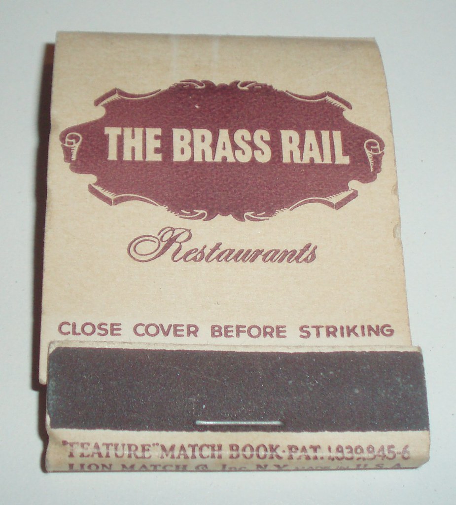 MATCHBOOK THE BRASS RAIL NEW YORK NY Frank Kelsey Flickr