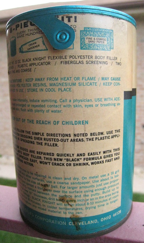 Black Knight Auto Body Repair Kit Original Pull Top Can … Flickr