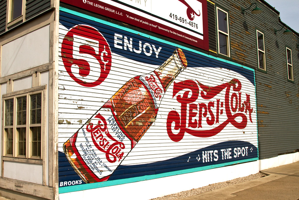 Pepsi Advertising Sign Sign on building near Tony Packo