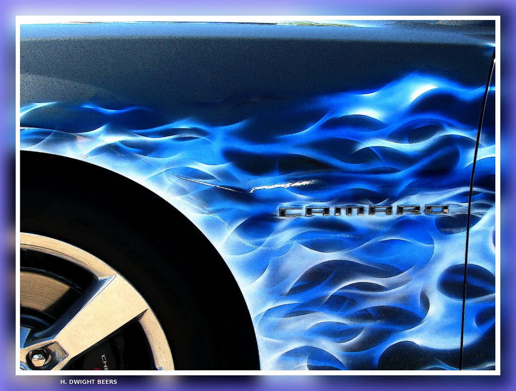 Auto Art 5Blue flame Camaro (gimpified) AZ KOOL FM, Class… Flickr