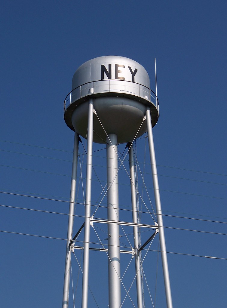 OH Ney Water Tower Water tower in Ney, Ohio. Ken Flickr