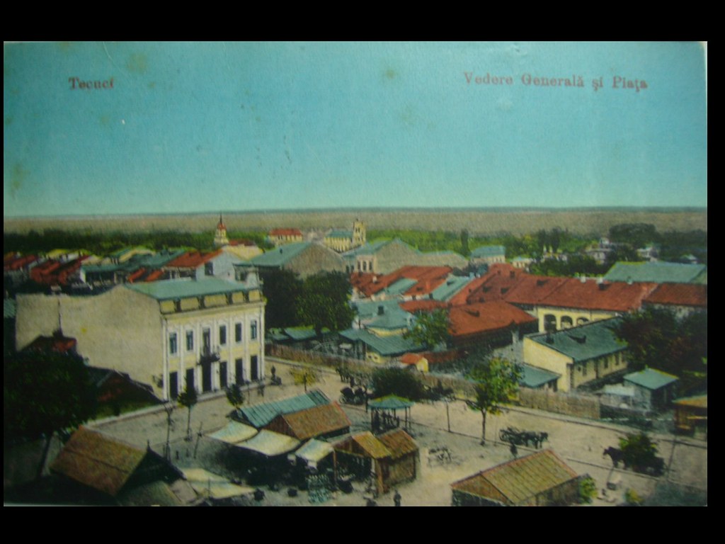 Tecuci, vedere generala si piata, anii 1910 Fotografie lua… Flickr