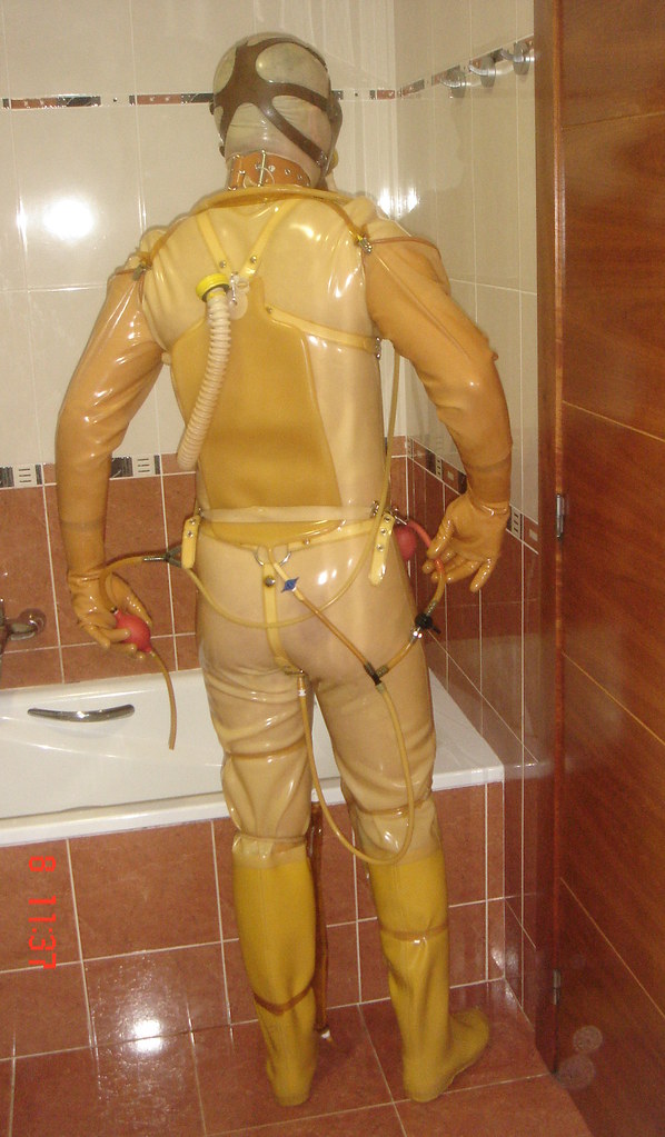 Bizarre enema suit, rear Industrial transparent long glove… Flickr