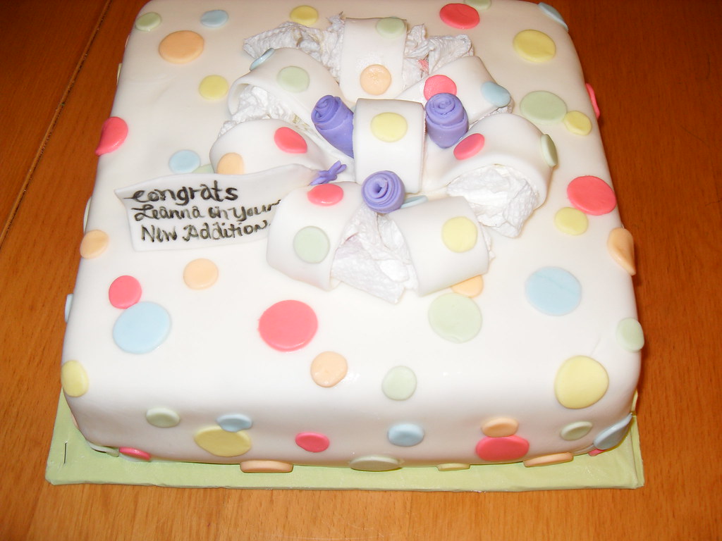 Baby Shower Polka Dot Gift Cake Confetti White cake with b… Flickr