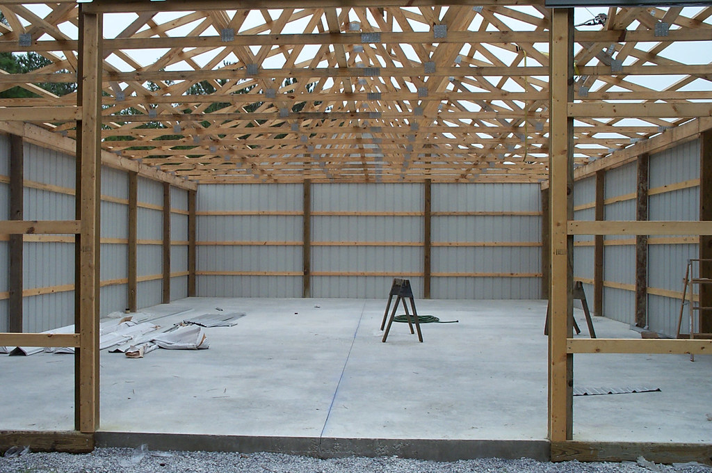 30x48x10 DIY Pole Barn Both eave sides and the gable end m… Flickr