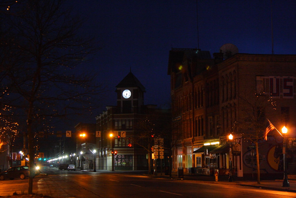 Downtown Cortland, NY at dawn This is what I see every mor… Flickr