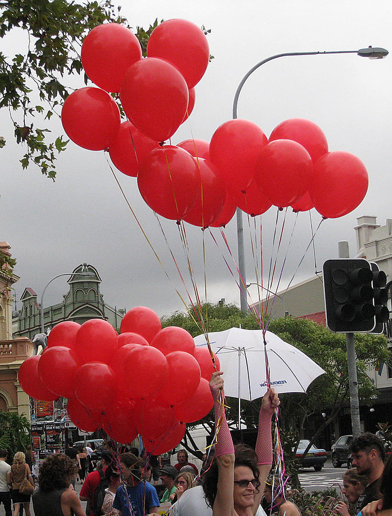 red balloons Reclaim the Lanes Newtown grafitti Flickr