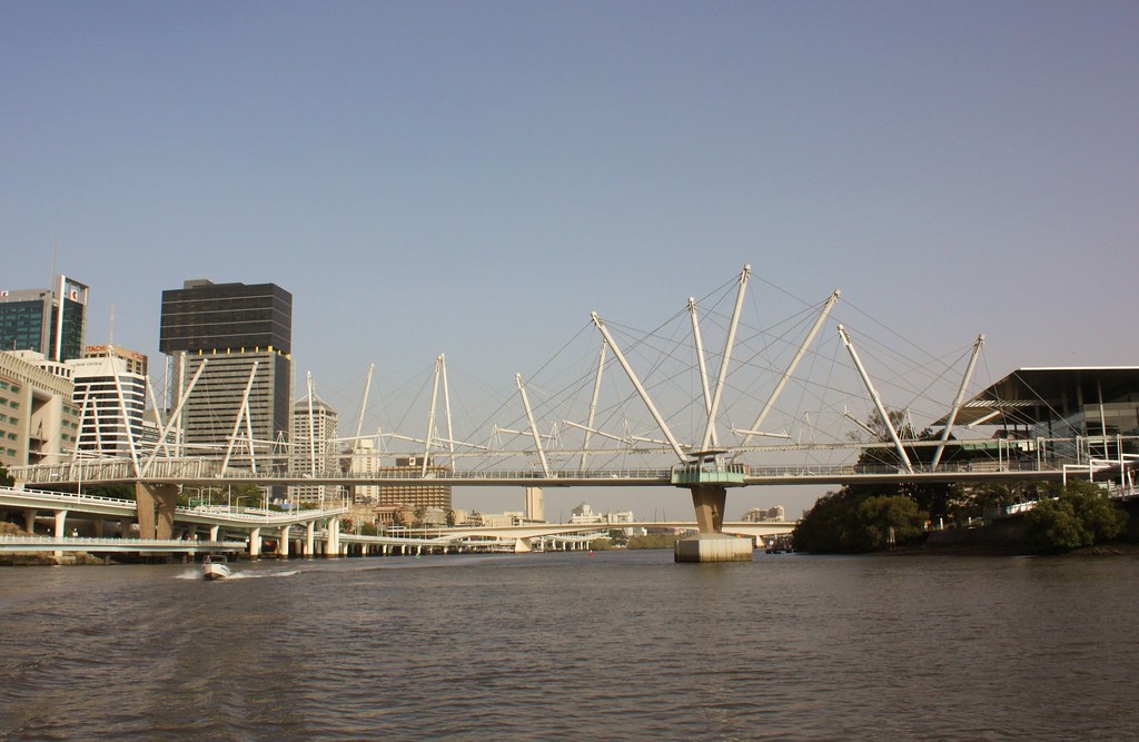 Brisbane's Kurilpa Bridge, the day before it opened. Flickr