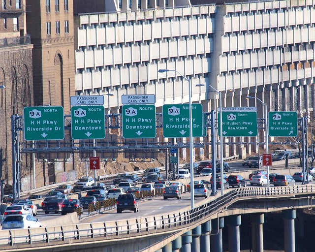 Bewildering Array of Road Traffic Signs for Henry Hudson Parkway