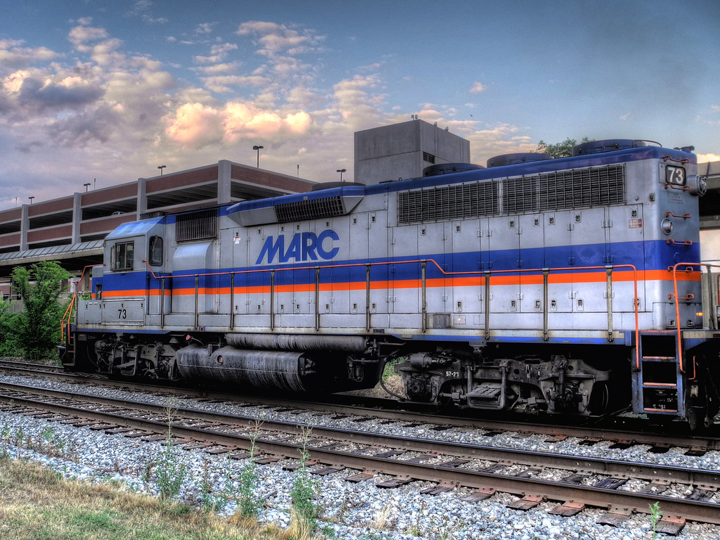 Baltimore Bound MARC 73 leads a Camden Line train toward B… Flickr
