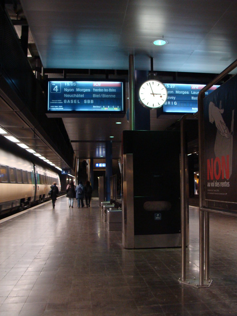 Geneva International Airport Train Station Genève, Suisse,… Flickr