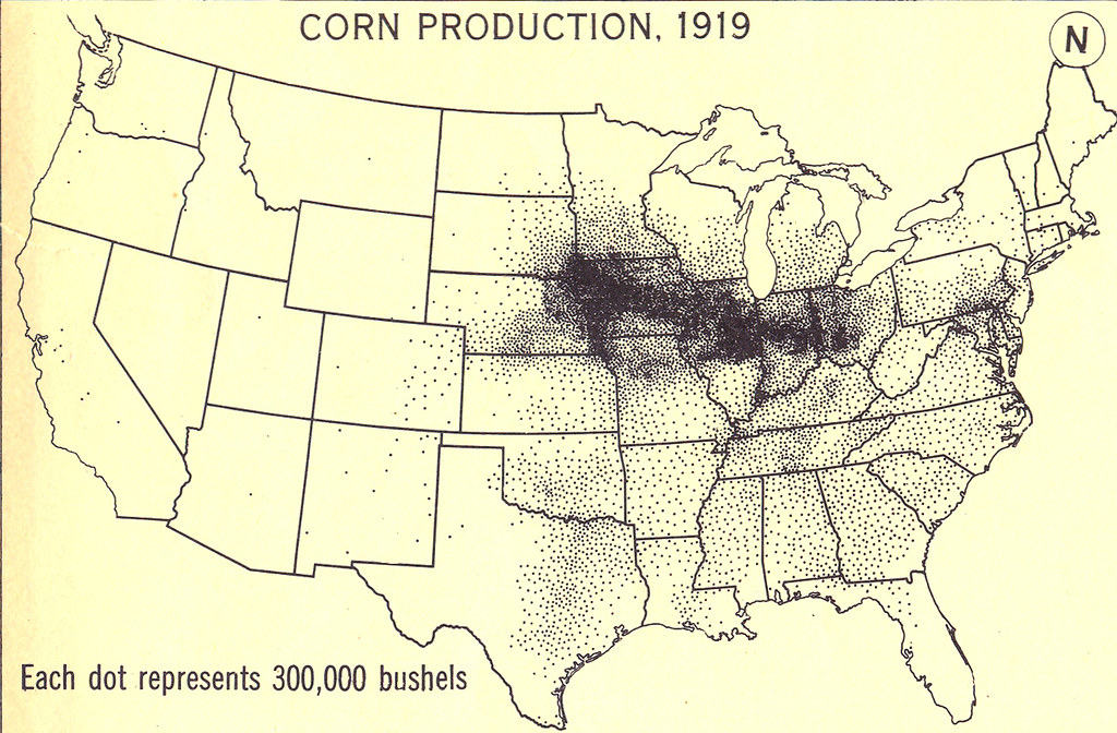 Corn Production, 1919 This dotdensity map shows the produ… Flickr