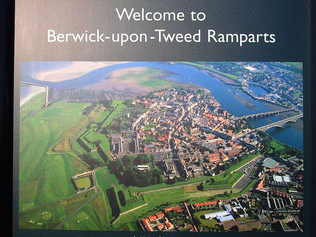 Aerial view of Berwick upon Tweed on Ramparts sign Flickr