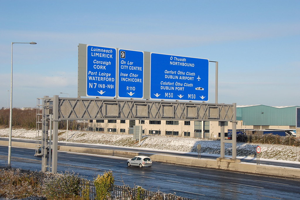 M50 Motorway Dublin 12 approaching Junction 9 near the