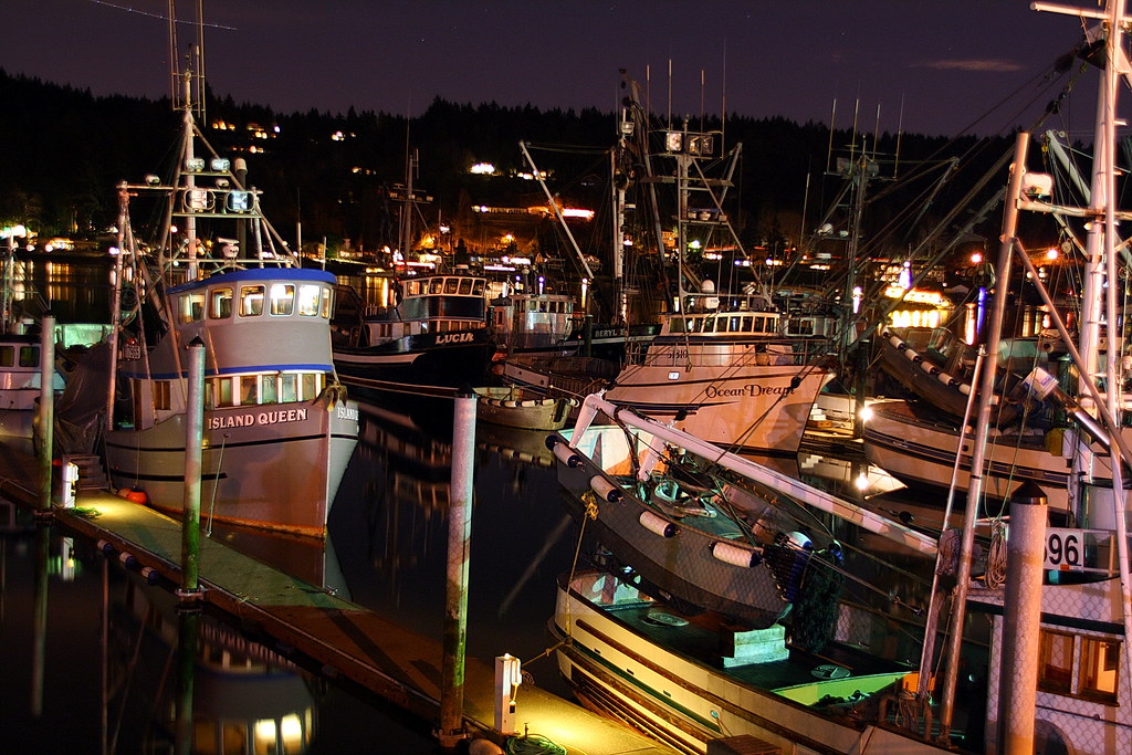Harbor Nights Some of Gig Harbors Fishing Fleet. Steve Biber Flickr