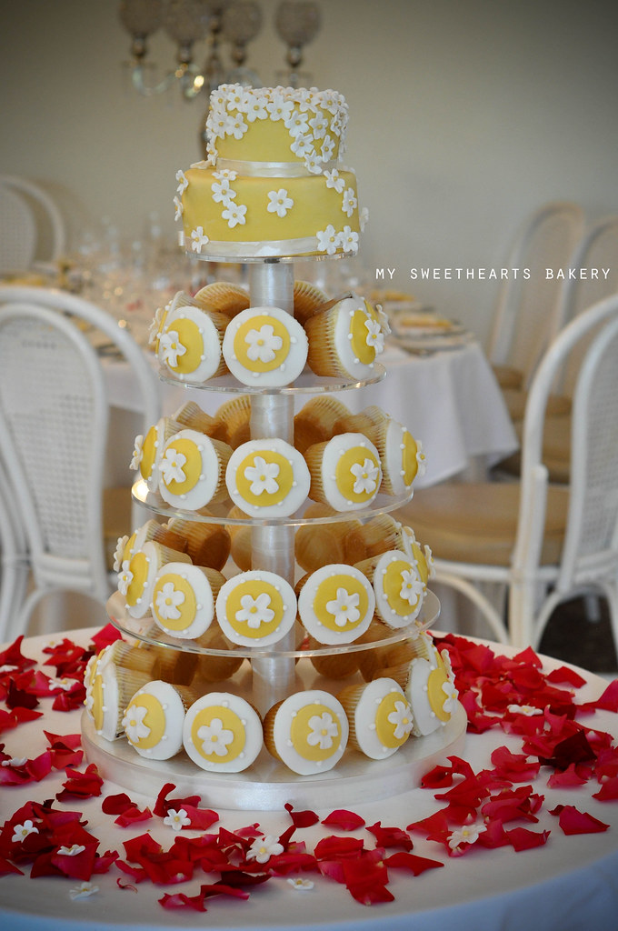 Wedding Cake, cupcakes and cookies www.mysweetheartsbakery… Flickr