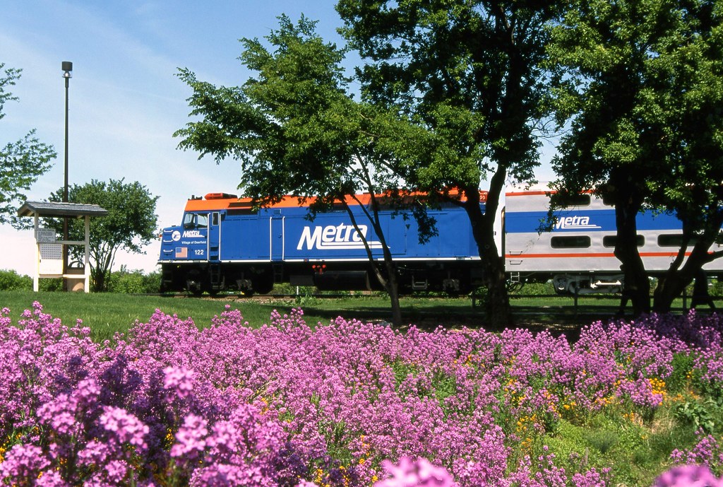 Blooming Buffalo Grove A Metra North Central Service train… Flickr