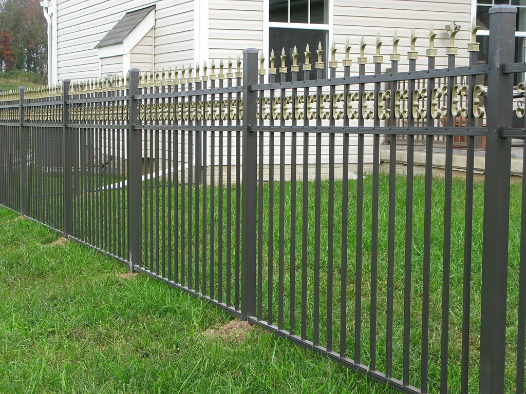 Bronze aluminum fence 48" bronze aluminum fence with gold … Flickr