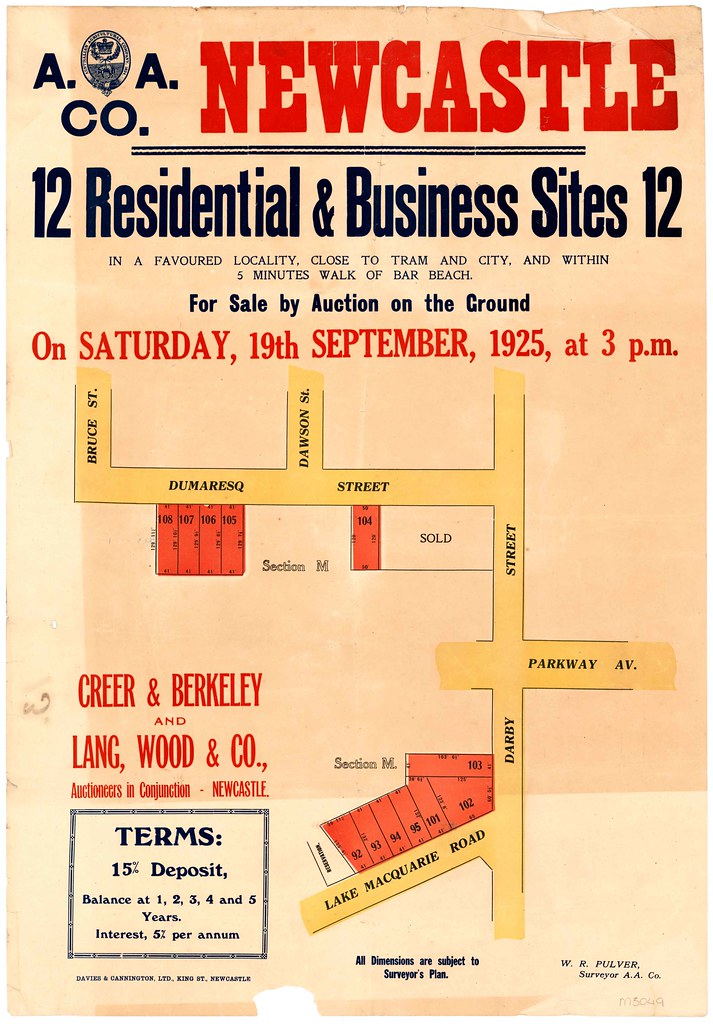 M3049 A. A. Company, Newcastle Subdivision Plan, Saturda… Flickr