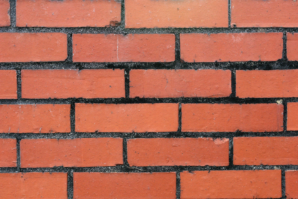 Brick with Black Mortar Closeup of grungy brick with black… Flickr