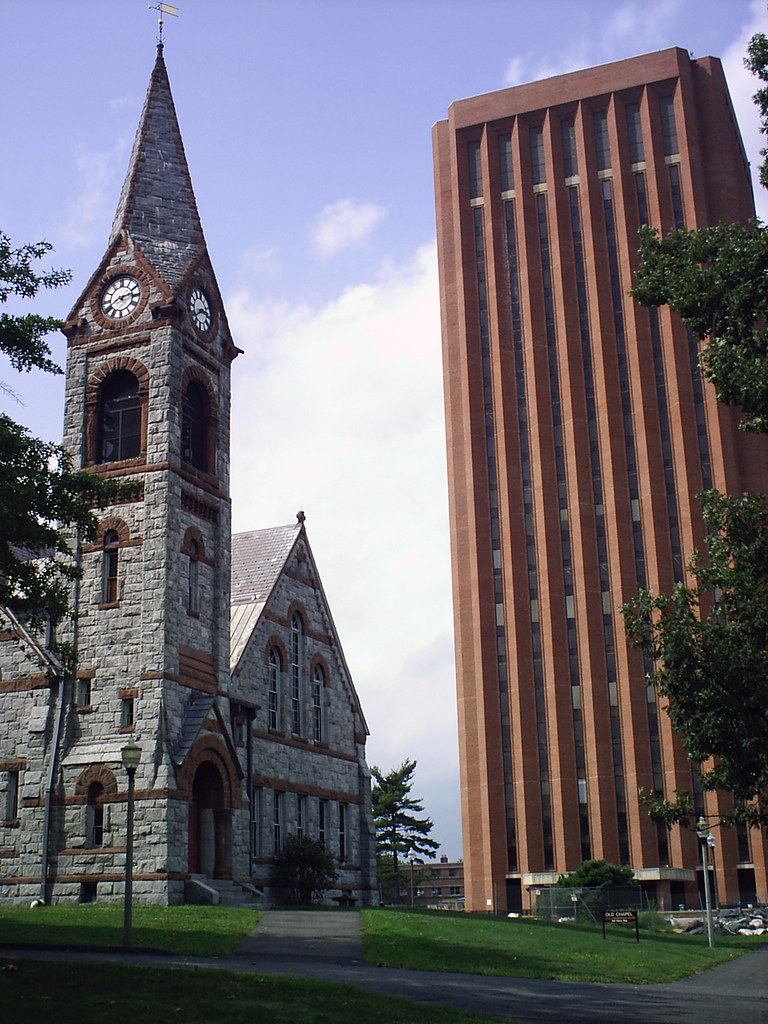 Old Chapel and DuBois Library, UMass Amherst, 2005 felix.h Flickr