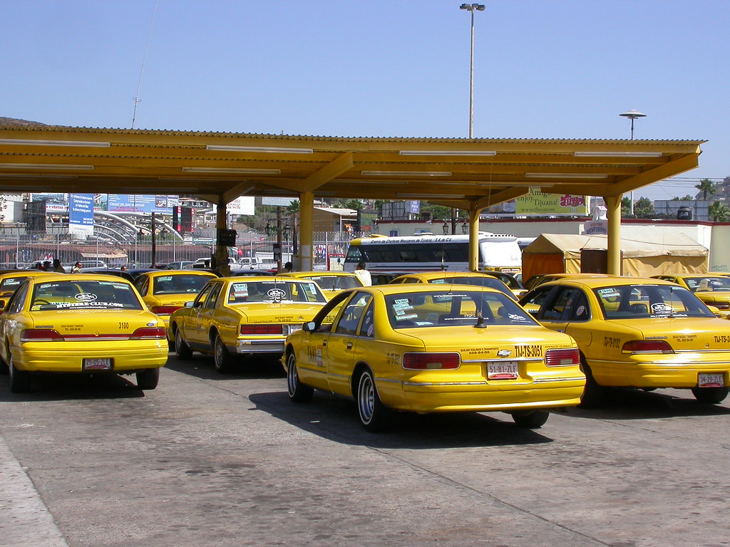 Tijuana Taxis Mexican taxis lined up at the border crossin… Flickr